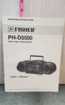 1992 Fisher PH-D5500 Or PHD5500 Manual. Fixed Price $25.00.