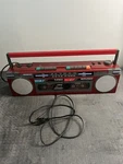Soundesign 4742 Red Radio Stereo Twin Cassette Read. Fixed Price $124.99.