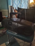 Samsung RCD-995 Stereo Radio Casette Player Tested No Spin For Parts Only. Fixed Price $10.00.