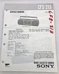 Original Oem Sony CFS-213 Service Manual Repair Radio Cassette Corder Boombox. Fixed Price $18.99.