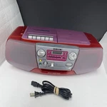 Vintage Sony CFD-V177 Mega Bass Boom Box Transparent Red Rare 90S. All Working. Fixed Price $164.99.