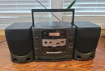 Koss HG921 Boombox Stereo System Cd Dual Cassette Deck Am/fm Radio Tested Works. Fixed Price $85.00.