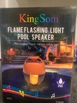 Kingsom Flame Flashing Light Pool Speaker, Waterproof Floats, Warm Yellow. Fixed Price $32.99.