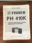 Fisher Ph 410K Cassette Recorder Service Manual *original*. Fixed Price $24.98.