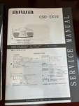 Aiwa CSD-EX10 CSDEX10 Repair Service Manual From The Usa **original**. Fixed Price $14.99.