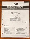 Jvc PC-Y777 Stereo Service Manual *original*. Fixed Price $19.97.