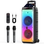 Jyx Large Bluetooth Party Speaker Karaoke With 2PCS Microphones Led Flash Light. Fixed Price $129.99.
