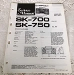 Pioneer SK-700 SK-750 Cassette Recorder Original Service Manual Schematic M316. Fixed Price $27.95.