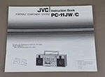 Jvc Portable Component System Model PC-11JW/C Instruction Book D-3610. Fixed Price $54.95.