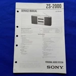Sony ZS-2000 Service Manual Original Paper Oem Repair Guide Usa. Fixed Price $29.95.