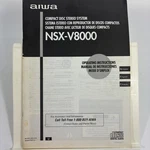 Aiwa NSX-V8000 Compact Disc Stereo System Manual Operating Instructions. Fixed Price $11.99.