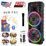 Wireless Dual 12" Portable Fm Bluetooth Party Speaker Subwoofer Heavy Bass W/mic. Fixed Price $125.99.
