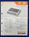 Original Sony CF-300 Cassette Service Manual. Fixed Price $12.95.