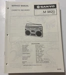 SANYO.JULY82/ 9820 Cassette Recorder Service Manual. Fixed Price $20.00.