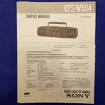 Sony CFS-W504 Service Manual Original Paper Oem Repair Guide Usa. Fixed Price $32.44.