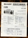 Sharp GF-7500 Radio / Boombox Service Manual *original*. Fixed Price $19.97.
