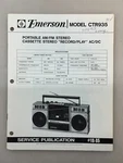 Emerson CTR935 Original Service Manual Free Shipping. Fixed Price $14.00.