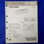 Sony CFS-W402 Service Manual Original Paper Oem Repair Guide Usa. Fixed Price $29.95.