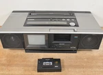 Rare Vtg Sharp Model 4G100 Tv-fm/am Microcassette Boom Box + AN-100MC. Fixed Price $300.00.