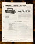 Sharp QT-CD26 Radio Service Manual *original*. Fixed Price $14.97.