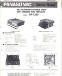 Panasonic Service Manual For RF-7280 Wx-am-fm Cas Radio. Fixed Price $22.99.