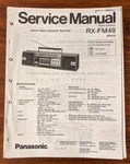 Panasonic RX-FM49 Radio Cassette Service Manual *original*. Fixed Price $24.97.