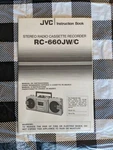 Ghetto Blaster Jvc RC-660JW Portable Cassette Recorder Original Owners Manual. Fixed Price $12.99.