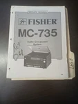 Fisher MC-735 Service Manual Original Repair Book Audio Component System. Fixed Price $49.99.