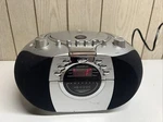 Durabrand Portable Player Am/fm Radio Cassette Record CD-203 Silver Boom Box. Fixed Price $49.95.