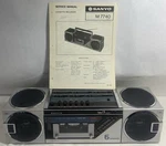 Sanyo M7740 Vintage Grey / Silver Boombox Radio Cassette Player Tested & Manual. Fixed Price $299.00.