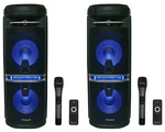 2 Rockville Go Party X10 Dual 10" Wireless Linking Bluetooth Speakers+mics. Fixed Price $394.90.