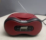 Onn AARD100043854 Portable Bluetooth Red Cd Boombox Digital Fm Radio - Works. Fixed Price $29.99.