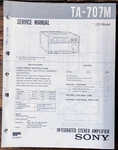 Sony TA-707M Amplifier Service Manual *original*. Fixed Price $14.97.