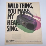 Aiwa Model CSD-EX30 Boom Box Portable Stereo 1993 Print Ad 9.75"X12" Wild Thing. Fixed Price $8.99.