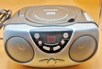 Sylvania SRCD243M Portable Player Boombox Am/fm Radio Silver Black -tested. Fixed Price $23.00.