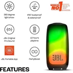 Jbl Pulse 5 Portable Bluetooth Speaker - Black. Fixed Price $83.99.