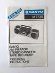 Vintage Sanyo Am/fm Radio Stereo Cassette Tape Recorder Manual M-7735. Fixed Price $15.99.