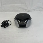 Magnavox Portable Cd Player Boombox Am/fm Radio Tested & Working Black/sil. Fixed Price $17.00.