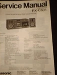 Panasonic RX-C60/C Service Manual Fm-am-fm Stereo Radio Cassette Recorder Origin. Fixed Price $29.99.