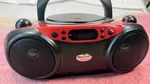 Onn Cd Bluetooth Boombox Red/black AAABLK100009771 Tested. Fixed Price $23.74.