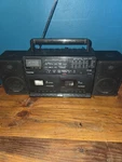 Toshiba RT-7569 Am/fm Radio Dual Cassette Player Graphic Eq Mic/headphone Black. Fixed Price $44.99.