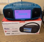Aiwa Portable Boombox, Crystal Clear Sound With 3W 2 Speakers. Fixed Price $70.00.