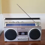 Vintage 1982 Sony Am Fm Stereo Cassette Portable Boom Box CFS-400 Tested Working. Fixed Price $89.00.