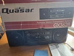Quasar GX3628 Vtg Portable Cassette Boombox Stereo Am/fm Radio Retro Tested Work. Fixed Price $55.99.