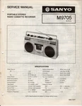 Sanyo M9705 Service Manual Original Repair Book Stereo Tape Player Radio Boombox. Fixed Price $13.00.