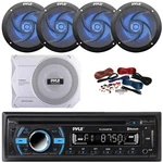 Pyle PLCD43BTM Am/fm MP3 Receiver, 4X 5.25" 180W Blue Led Speakers, 10" 900W Sub. Fixed Price $320.49.