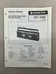 Sanyo WC2000 Original Service Manual Free Shipping. Fixed Price $12.00.