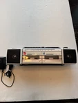Vintage 1980'S Sanyo MS450 Am/fm Stereo Radio Double Cassette Mini Boombox. Fixed Price $35.00.