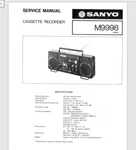 Sanyo M9998 Service Manual Boombox 43 Pgs. Comb Bound Gloss Covers 1979. Fixed Price $19.95.