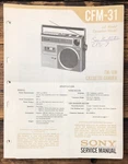 Sony CFM-31 Radio Cassette Service Manual *original*. Fixed Price $14.97.